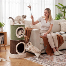 Load image into Gallery viewer, Double Spacious Condos, Barrel-Shaped Kitten Condo Pet Playhouse
