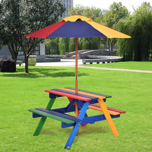 Load image into Gallery viewer, Wooden Children Garden Table and Bench Set with Removable Umbrella
