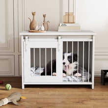 Load image into Gallery viewer, Modern Dog Crate Wooden Dog Cage with Wide Tabletop and Door
