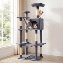 Load image into Gallery viewer, Cat Tree, 158cm Tall Multi-Layer Cats Tower with Plush Top Perch
