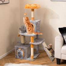 Load image into Gallery viewer, 128 CM Tall Cat Tree with Sisal Scratching Posts and Ladder
