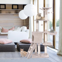 Load image into Gallery viewer, Modern Cat Tree 140cm Tall Wooden Cat Tower
