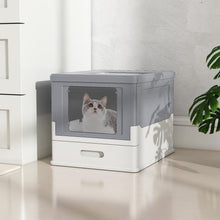 Load image into Gallery viewer, Cat Litter Box, Foldable Hooded Litter Tray with Lid
