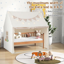 Load image into Gallery viewer, Kids Tent, Large Play Tent with Padded Mat, Star Lights, Flags, Windows &amp; Storage Pockets

