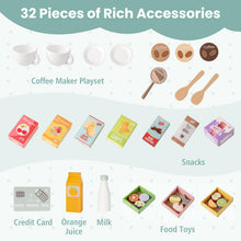 Load image into Gallery viewer, Kids Grocery Store Wooden Pretend Play Shop with Coffee Maker

