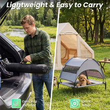 Load image into Gallery viewer, Elevated Dog Bed with Canopy and Removable Shade Tent for Small Dogs
