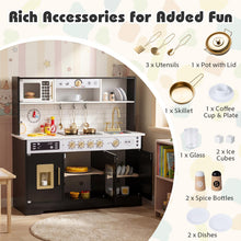 Load image into Gallery viewer, Kids Play Kitchen, Wooden Pretend Toy Kitchen with Realistic Lights &amp; Sounds
