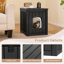 Load image into Gallery viewer, Hidden Cat Litter Box Enclosure with Flip Front Door and Raised Floor

