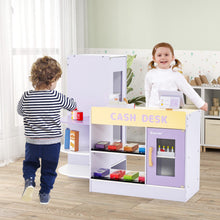 Load image into Gallery viewer, Kids Wooden Grocery Store Supermarket Play Toy Set
