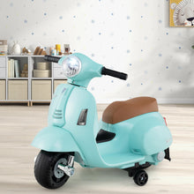 Load image into Gallery viewer, Kids Electric Motorbike, 6V Battery Powered Licensed Vespa Motorcycle with Training Wheels
