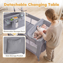 Load image into Gallery viewer, 5 in 1 Baby Travel Cot, Portable Baby Crib Bassinet
