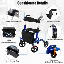 Load image into Gallery viewer, Rollator Walkers 4 Wheels Folding Medical Walking Aid with Seats
