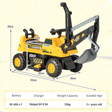 Load image into Gallery viewer, Kids Ride On Excavator with Rotating Seat and Underneath Storage
