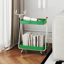 Load image into Gallery viewer, Reindeer Side Table 2-Tier Christmas Rolling Cart with Metal Frame and Wheels
