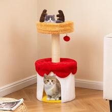 Load image into Gallery viewer, Christmas Cat Tree with Bed 80 CM Modern Kitten Tower with Sisal Scratching Post
