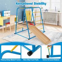 Load image into Gallery viewer, 6-in-1 Indoor Jungle Gym Metal Climber with Slide and Monkey Bars
