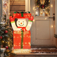 Load image into Gallery viewer, Lighted Snowman in Gift Box Christmas Decoration with LED Lights
