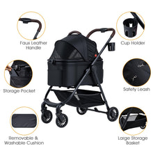 Load image into Gallery viewer, 3 in 1 Folding Dog Pram with Detachable Car Seat Carrier
