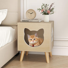 Load image into Gallery viewer, Cat Litter Box Enclosure with Rubber Wood Legs and Detachable Top
