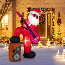 Load image into Gallery viewer, 8.4 Feet Inflatable Santa Claus Pre-lit Xmas Santa Playing Guitar with Music
