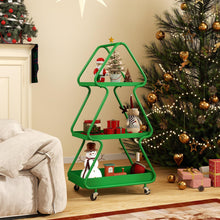 Load image into Gallery viewer, Christmas Tree Storage Cart 3-Tier Rolling Xmas Cart with Topper Star
