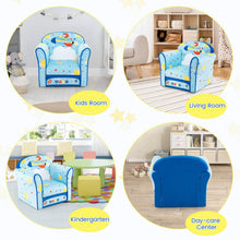 Load image into Gallery viewer, Kids Sofa Chair, Wooden Children Armchair with Cute Pattern and Non-slip Foot Pads
