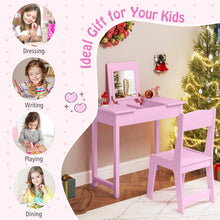Load image into Gallery viewer, 2 in 1 Children Makeup Desk with Flip Top Mirror
