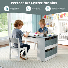 Load image into Gallery viewer, Kids Wooden Toddler Craft Easel Desk with 2-Tier Open Shelf
