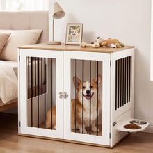Load image into Gallery viewer, Dog Crate Furniture, Wooden Dogs Cage | 80cm Indoor Puppy Kennel Pet House Side Table

