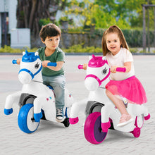 Load image into Gallery viewer, Kids Electric Motorbike, 12V Ride on Unicorn with Training Wheels
