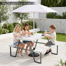 Load image into Gallery viewer, Kids Picnic Table, Children Outdoor Camping Table with Benches &amp; Umbrella Hole
