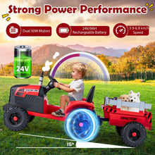 Load image into Gallery viewer, 24V Ride On Tractor with Detachable Trailer for Kids
