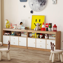 Load image into Gallery viewer, Kids Storage Cabinet, Wooden Children Bookcase with Open Shelf
