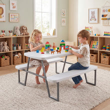 Load image into Gallery viewer, Kids Picnic Table, Children Outdoor Camping Table with Benches &amp; Umbrella Hole
