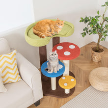 Load image into Gallery viewer, Cat Tree, 94cm Mushroom Cat Climbing Tower with Scratching Posts, Padded Top Perch
