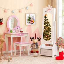 Load image into Gallery viewer, Kids Jewelry Cabinet with Full-Length Mirror
