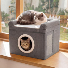Load image into Gallery viewer, Cat House for Indoor Cats, Foldable Cat Condo
