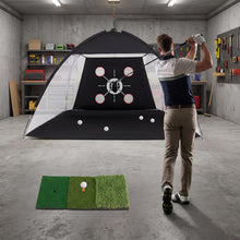 Load image into Gallery viewer, Golf Practice Net, 10x7ft Golf Hitting Net with Foldable Tri-Turf Mat

