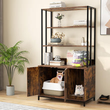 Load image into Gallery viewer, Cat Litter Box Enclosure, 2-in-1 Hidden Kitty Washroom Furniture
