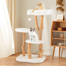 Load image into Gallery viewer, Solid Wood Cat Tree, Modern Wooden Cat Tower with Perch
