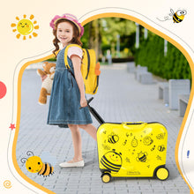 Load image into Gallery viewer, 2 Pieces Kids Luggage Set with Spinner Wheels and Anti-Lose Rope
