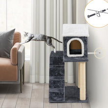 Load image into Gallery viewer, 90cm Modern Cat Tree 3-level Cat Condo Furniture with Openable Roof
