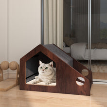 Load image into Gallery viewer, Modern Cat House with Feeder and Detachable Roof with 2 Bowels
