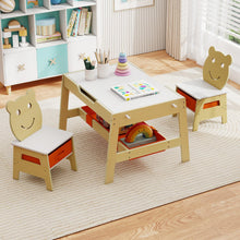 Load image into Gallery viewer, Kids Table and Chairs, Multifunctional Activity Desk with Chalkboard &amp; Whiteboard
