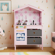 Load image into Gallery viewer, Kids Play Kitchen with 2 Stoves and Drawers and Dishwasher
