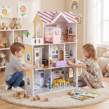 Load image into Gallery viewer, Large 3-Storey Kids Playhouse with Simulated Rooms
