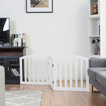 Load image into Gallery viewer, Freestanding Dog Gate with Wooden Frame and Metal Hinges
