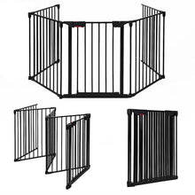 Load image into Gallery viewer, 5 Panel Safety Gate Fireplace Barrier Hearth Gate with Walk-Through Door
