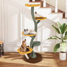 Load image into Gallery viewer, Cat Tree, 175cm Tall Cat Tower with 4 Flower-shaped Platforms
