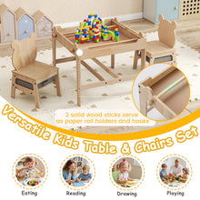 Load image into Gallery viewer, Kids Table and Chairs 4 in 1 Wooden Activity Desk Set (Bear Shape)
